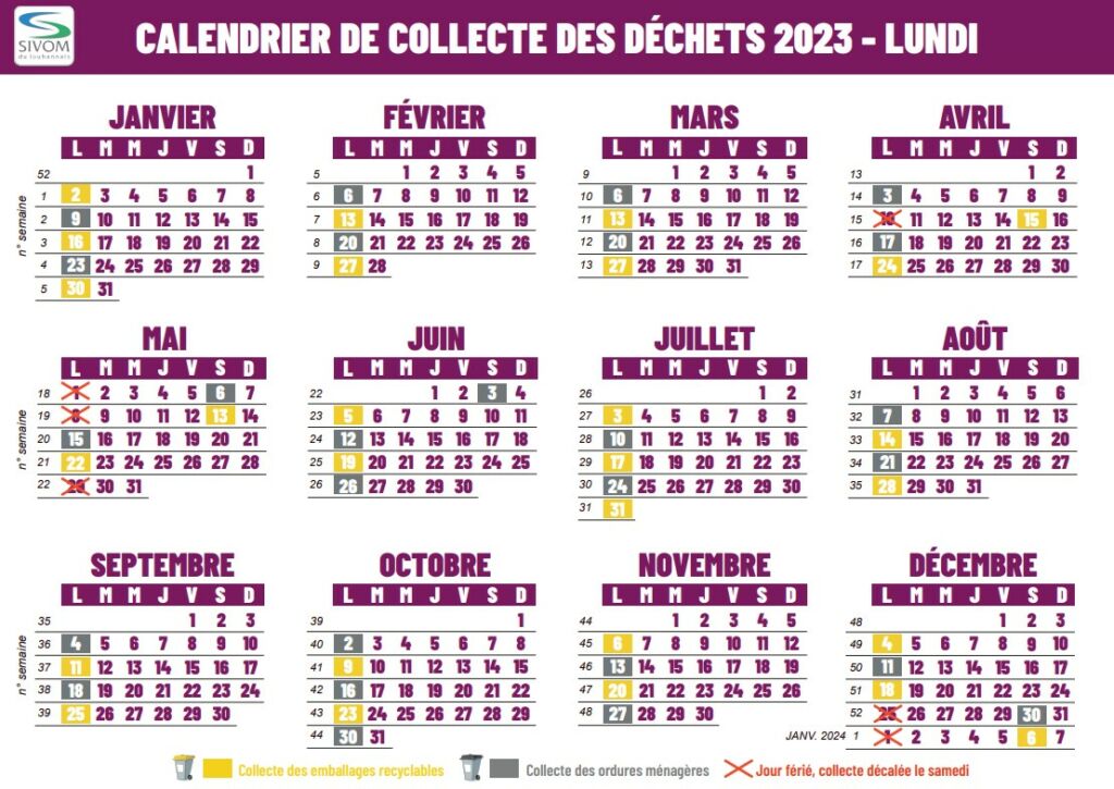Calendrier Collecte 2023