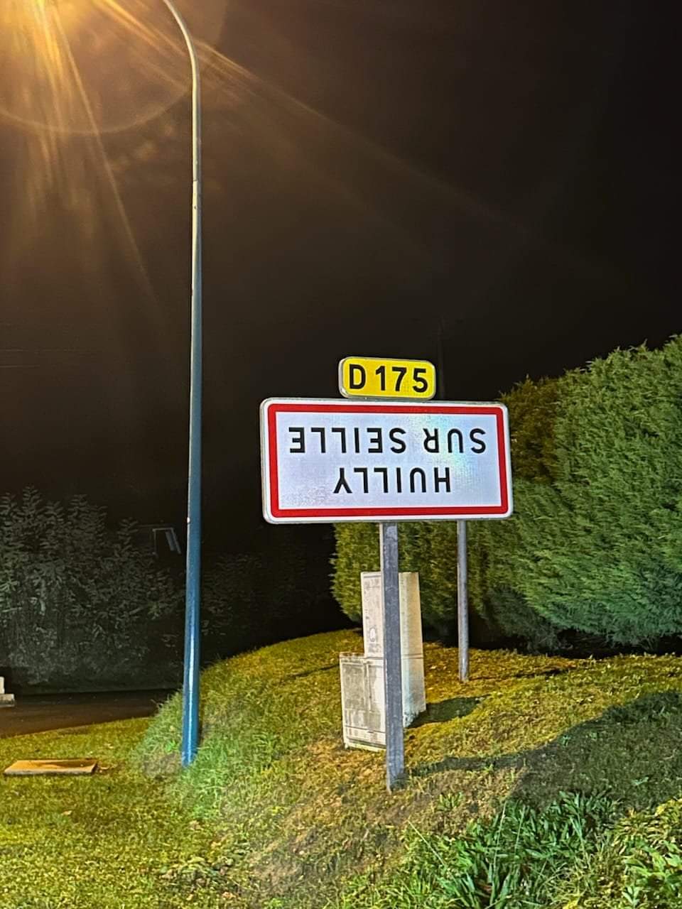 Panneau à l’envers