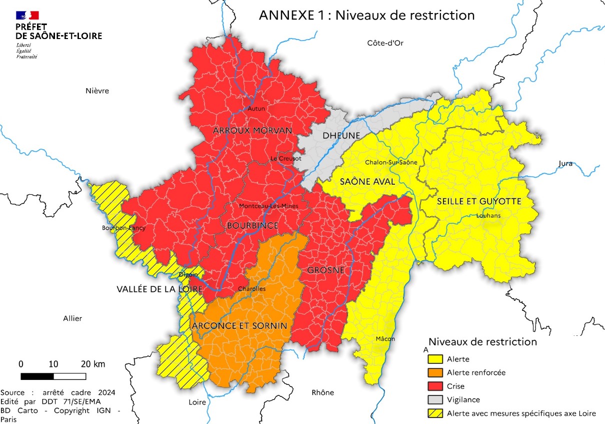 Carte AP alerte sécheresse - 2025