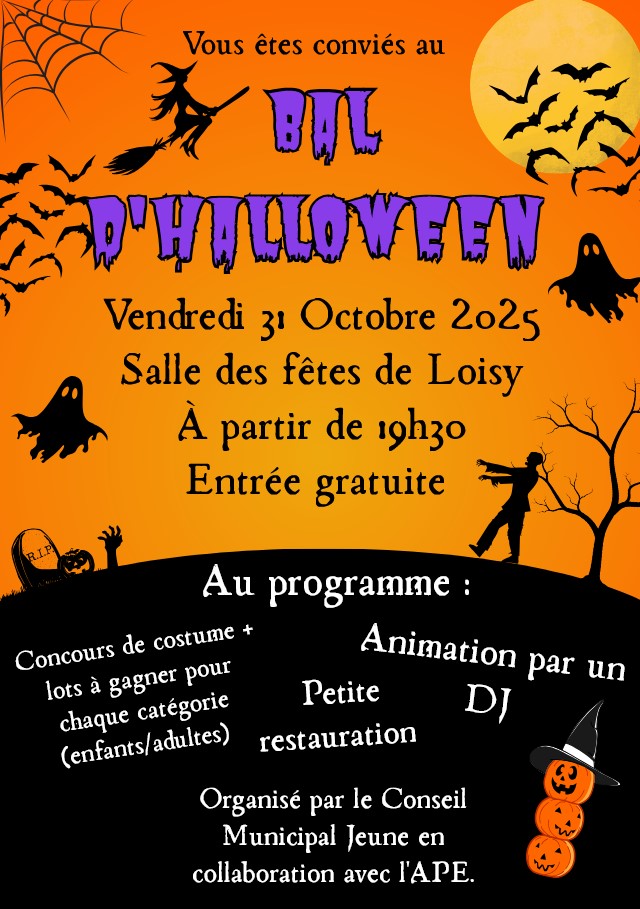 Affiche-Halloween APE - 2025 Bal Halloween APE - 2025