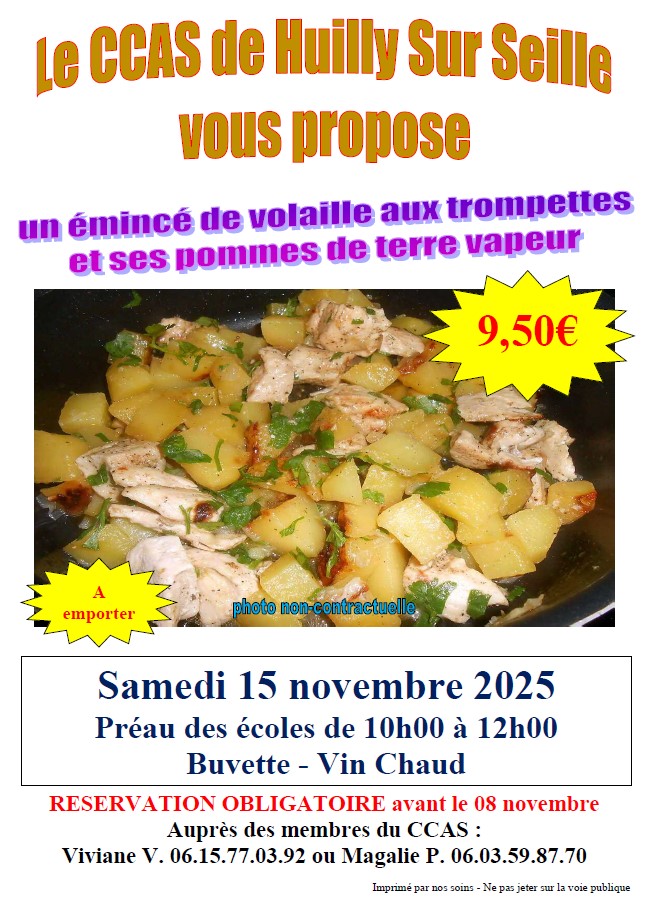 Vente « Plat à emporter » du CCAS