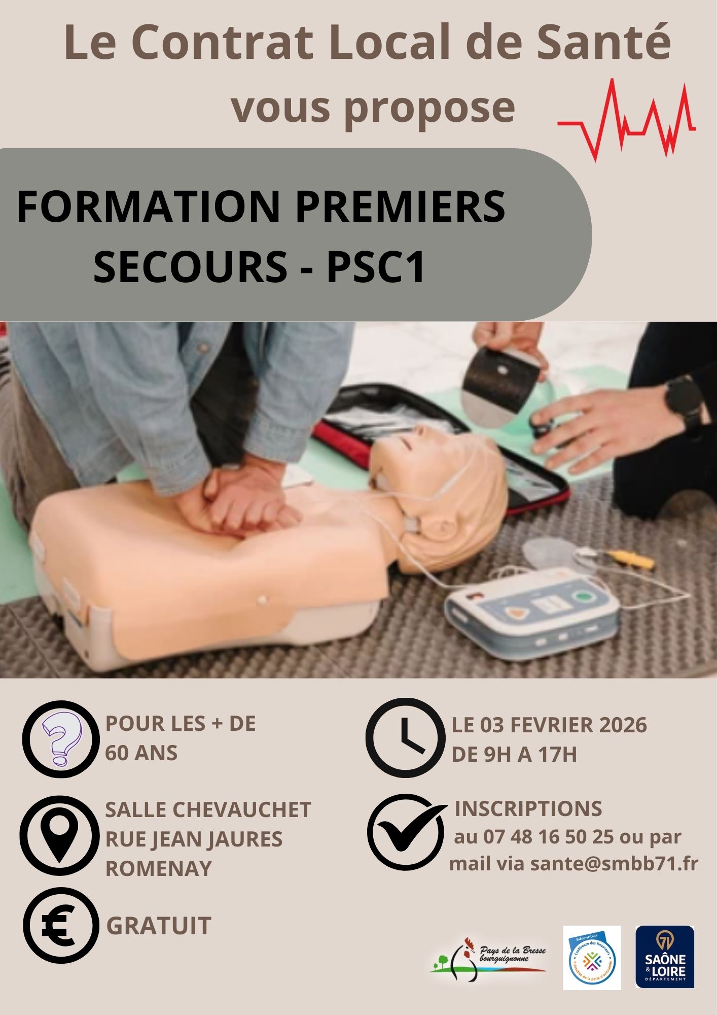 Formation 1er Secours Romenay - 2026