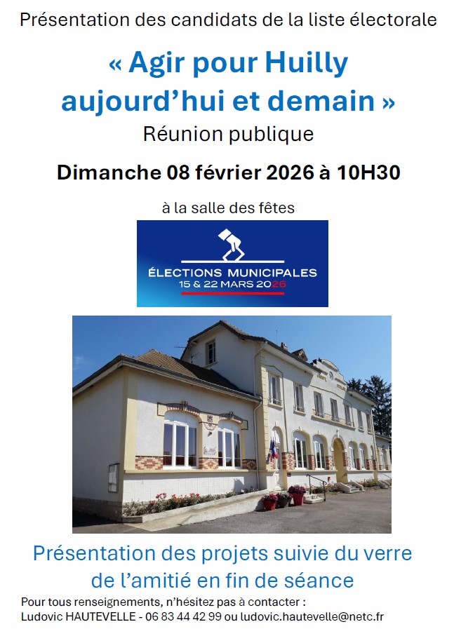 Tract Réunion publique - 2026 Tract Réunion Publique Élections - 2026