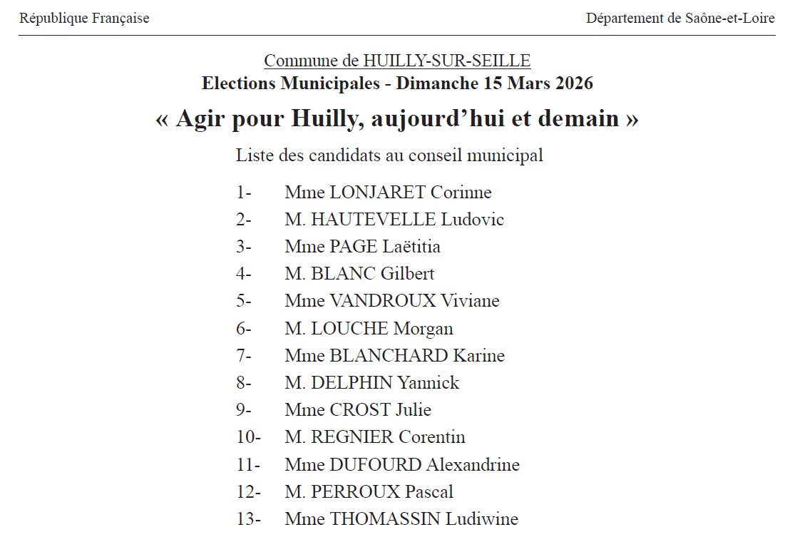 Bulletin liste électorale - 2026